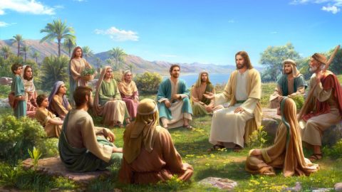 Panginoong Jesus na nangangaral sa bundok